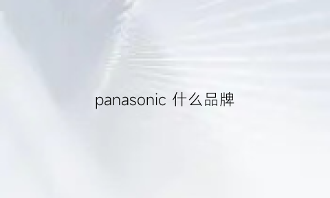 panasonic 什么品牌